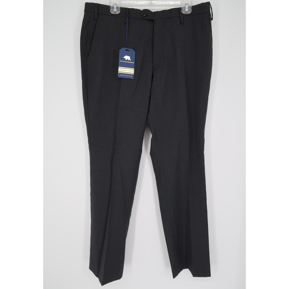 Onward Reserve Mens Wool Flat Front Dress Chino Pants Charcoal Gray 36x32 New